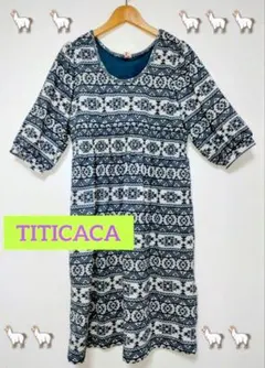 ワンピース　七分袖　チチカカ　TITICACA　　幾何学模様