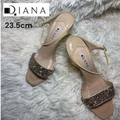 DIANA ダイアナ グリッター ラメサンダル ミュール 23.5cm ゴールド