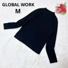 グローバルワーク 黒 リブニット レディース トップス セーター シンプル M