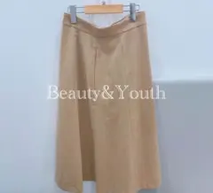 BEAUTY&YOUTH ベージュ フレアスカート　M