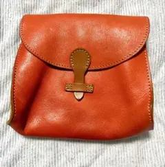 オレンジレザーショルダーバッグ
