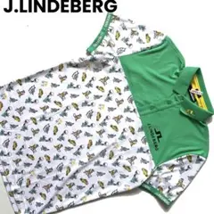 J.LINDEBERG ジェイリンドバーグ　ポロシャツ　総柄　メンズ　ロゴ　M