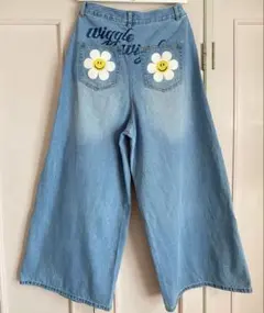 ニコアンド × ウィグルウィグル サイドタック デニム パンツ Mサイズ
