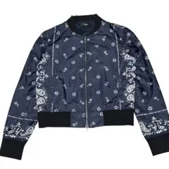 美品 Theory セオリー バンダナ柄 ボンバージャケット ネイビー Sのサムネイル