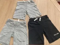 西松屋 ショートパンツ 90サイズ　３枚セット　グレー　黒　ボーダー　保育園
