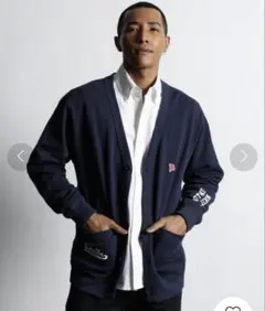 【定価13,200円】USAコットン カレッジロゴ スウェットカーディガンS