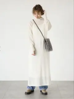【美品】Lugnoncureハイネックニットワンピース