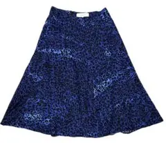 極美品　J&M デビッドソン　スカート　豹柄　パープル系 Mサイズ相当