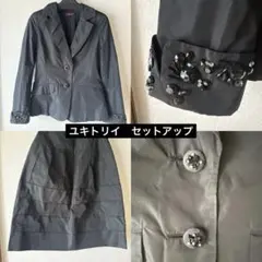 YUKI TORII ビジュー付きテーラードジャケットセットアップ