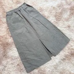 Samansa Mos2 blue （F） ロングスカート 前スリット カーキ