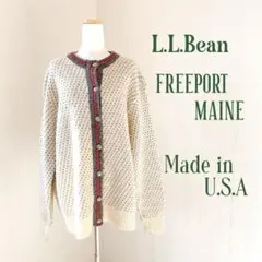 L.L.Bean アイボリー カーディガン　大きめ　暖かい