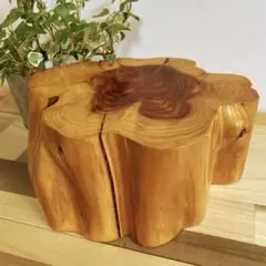 切り株テーブル ハンドメイド 天然木チークウッド無垢材の切り株をそのまま生かして作られた