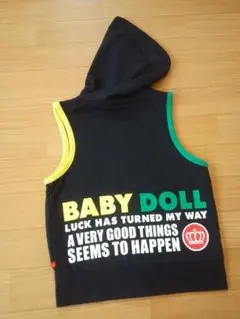 中古フード付きベスト120黒ベビドBABYDOLLベビードール