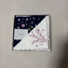 WAKO 桜刺繍 ハンカチ ギフトボックス入り　2枚入りのサムネイル