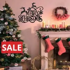 【在庫処分】ウオールアート79 トナカイ＆メリークリスマス　インテリア雑貨
