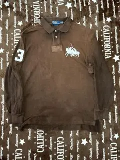 90s Polo by Ralph Lauren ブラウンポロシャツ　長袖　XL