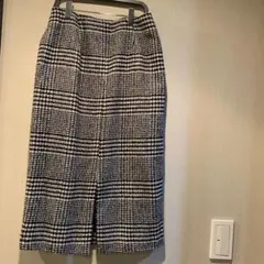 白黒チェック タイトスカート