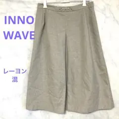 【イノウェーブ】膝丈スカート(レーヨン混)タック入 フェミニン オフィス グレーのサムネイル