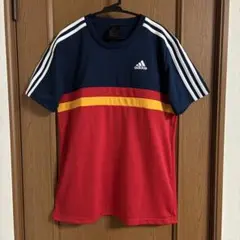 adidas ネイビー レッド イエロー　Tシャツ　L