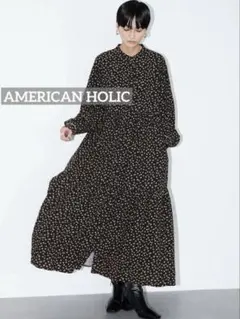 k0834 AMERICAN HOLIC ティアードFlowerワンピース