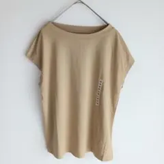 無印良品 MUJI 天竺編み フレンチスリーブ Tシャツ ベージュ Mのサムネイル