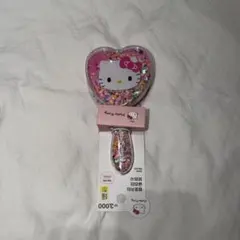 韓国ダイソー　限定　Hello Kitty グリッターヘアブラシ ハート型のサムネイル
