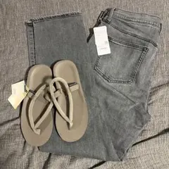 【2点】グレー スリムフィット ジーンズ タグ付き