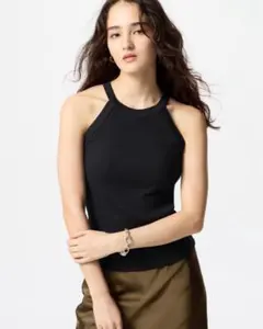 ユニクロ　ホルターネックブラタンクトップ XS ブラック　新品