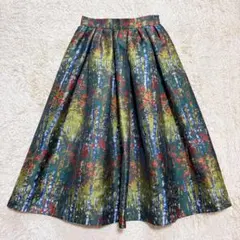 【新品】ソブ ジャガード 花 フラワー ボタニカル スカート 絵画 日本製のサムネイル