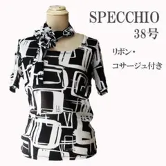 SPECCHIO 半袖Tシャツ 38号 リボンコサージュ ネットhan143のサムネイル