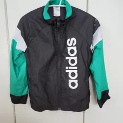 adidas ウインドブレーカー薄手 裏メッシュ 130 グリーン／グレー
