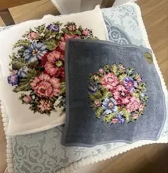 フェイラー 花柄刺繍ハンカチ 大小2色セット