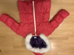 キッズ用ダウンコート　赤（うっすらハート）