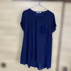 匿名配送　可愛いオシャレ　星　月NICE CLAUP ネイビー 半袖チュニック