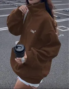 即日発送　ハーフジッパー　スウェット　シャツ 秋冬服