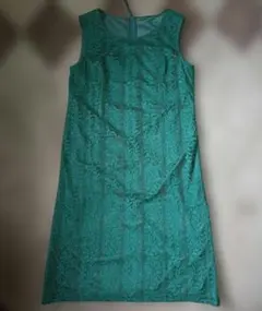 美品☆レジァンス☆高級レースタンクワンピース☆S-M☆グリーンのサムネイル