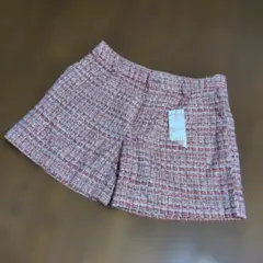 ツイードパンツ　赤　L　新品