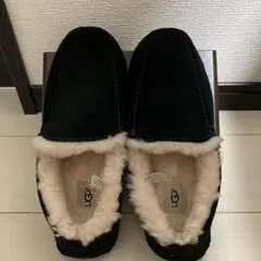 UGG アグ スカラップドモック モカシン スリッポン ボア ブラック 24cm