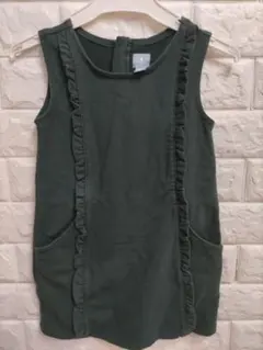 緑色　babyGap フリル付きノースリーブワンピース 100cm