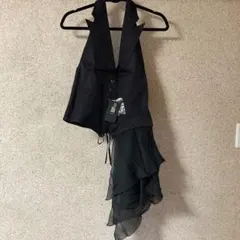 美品】ブラックピースナウ アシンメトリーベスト シフォンスカート