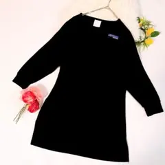 アウトドアプロダクツ 黒い長袖ミニワンピース プルオーバーワンピース