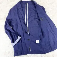 【リネン100%】シップス SHIPS JET BLUE テーラードジャケット