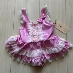 ピンク ベビー水着 80cm フリル付き