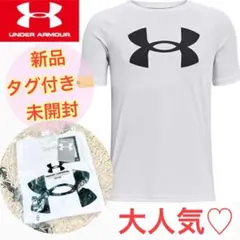 【大人気♡】UNDER ARMOUR ビックロゴ 白Tシャツ UAテック
