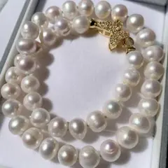 た9)★極綺麗、ツヤツヤ、アレルギー対応、天然南洋パールネックレス