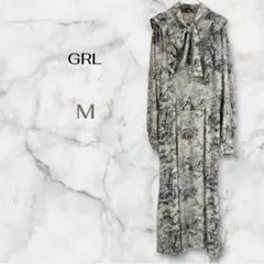 グレイル　GRL リボン　フリル付きシャツワンピース M