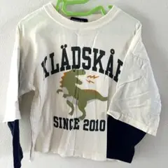 klädskåp 恐竜プリント 長袖カットソー