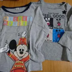 ミッキーマウス　子供服ロングTシャツ古着男の子(サイズ110)2枚セット