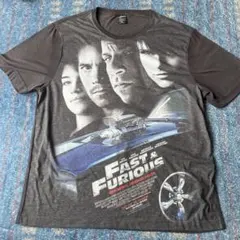 ワイルドスピードFAST&FURIOUSTシャツ雰囲気系フェードグレーXL映画T 