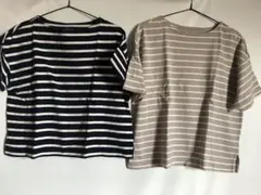 無印良品ボーダー紺&ベージュ2枚